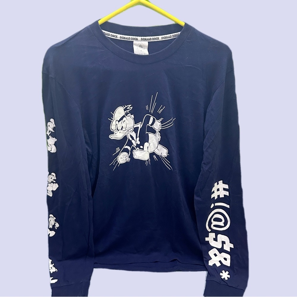 Disney Donald Duck  Navy Blue Long Sleeve Tee M